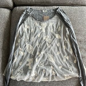 Anthropologie embroidered top